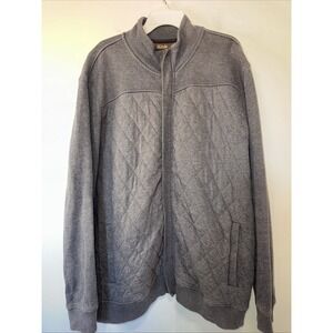 Tasso Ella Men's 100% Cotton Zip Up Long Sleeve Jacket Gray Size XL Preppy